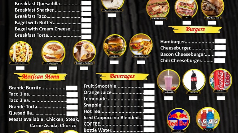 Our Current Menu