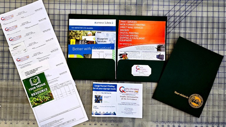 Outside sales material with samples of estimates generated through the POS system.