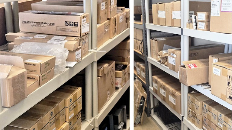 QPS maintains the parts needed for periodic maintenance of the digital presses.  