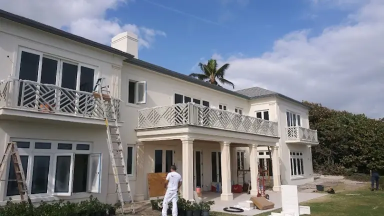 Installing railings on a Beach houses