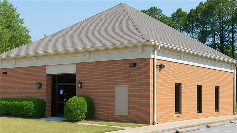 front of building