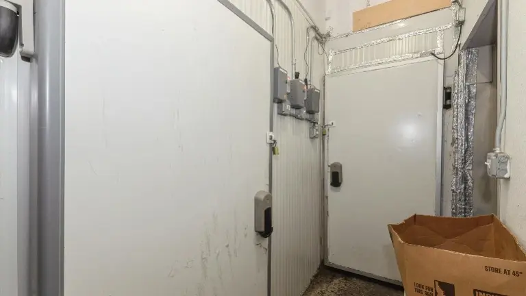 Entry into the walk in cooler and walk in freezer