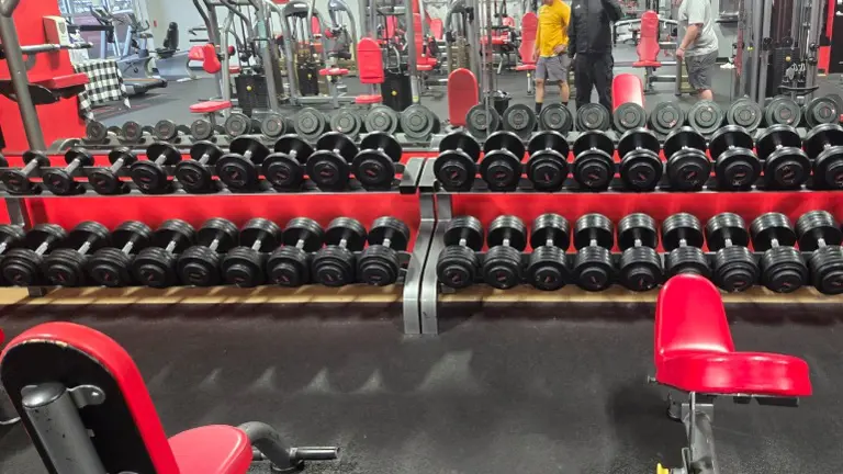 This professionally designed gym features a clean, modern layout, with a full set of commercial-grade dumbbells, free weights, and cardio equipment. This professionally designed gym features a clean, modern layout, with a full set of commercial-grade dumbbells, free weights, and cardio equipment.