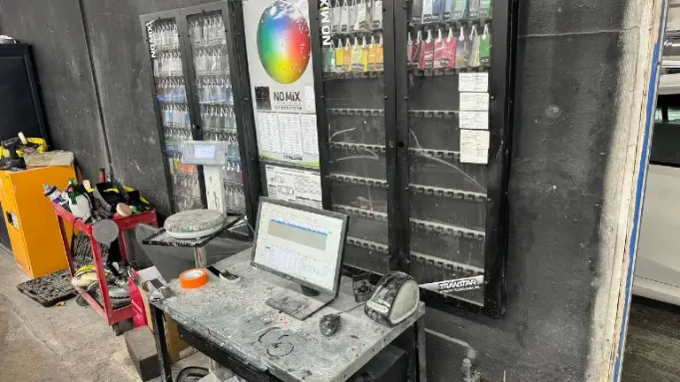 production area 1 with the spray booth