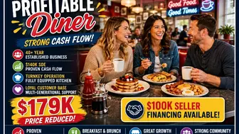 $179K Turnkey Diner — Strong Cash Flow + $100K Financing