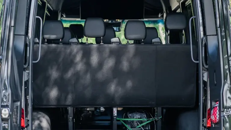 Ample cargo space in back, with removable seat rows.