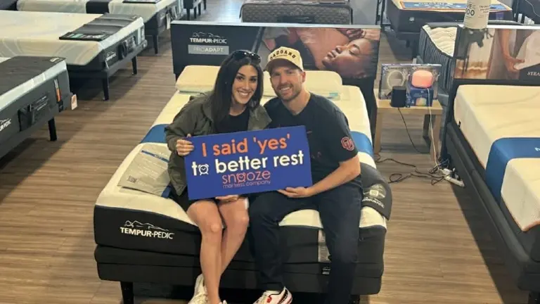 Sam and Annelise stopped in to buy their first mattress and chose the incredible LuxeAdapt Soft! Wishing them great sleep ahead—thanks for supporting local!