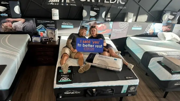 Nate and Liz came in after years of restless nights! Now they’ll sleep up to five degrees cooler every night on their new ProBreeze mattress. Thanks for suppor