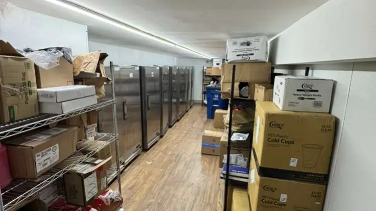 Basement with Freezers and Shelves