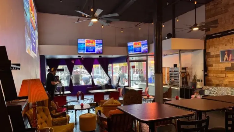 view from the bar to the stage and front door