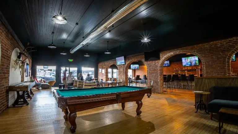 View from the stage towards the front View from the stage towards the front