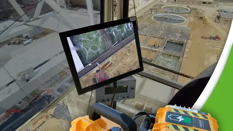 HoistCam view from tower crane with montior