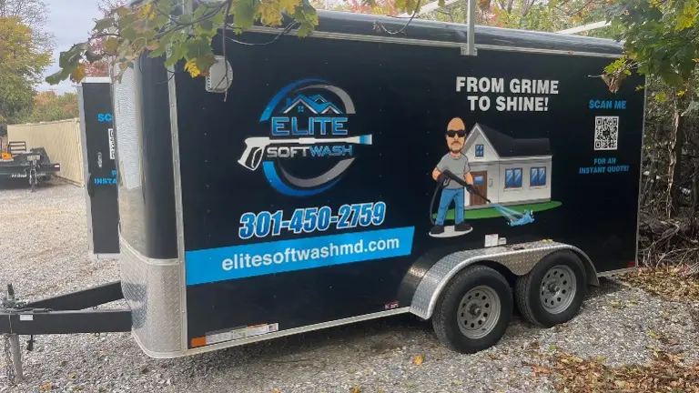 Outside of trailer. Outside of trailer.