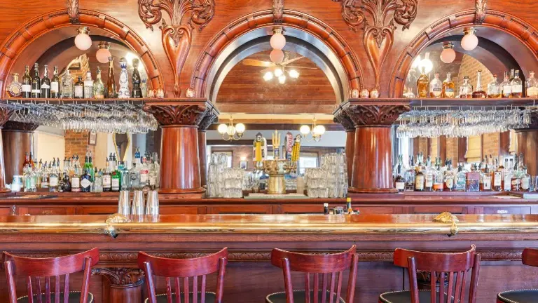 Hand Carved Mahogany Back Bar Hand Carved Mahogany Back Bar