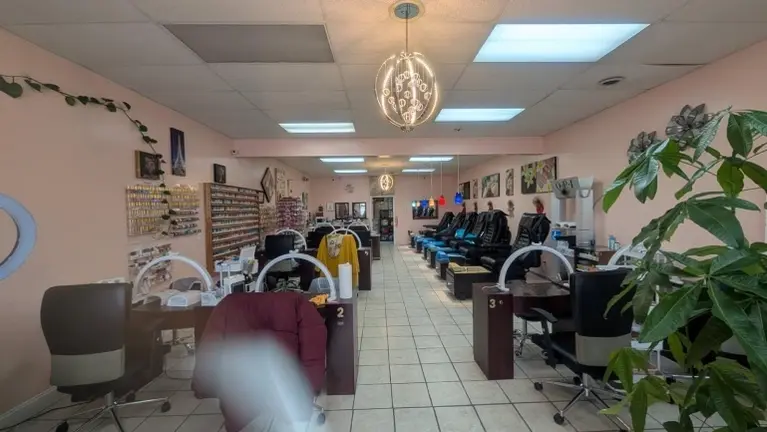 Looking in from the front of the salon