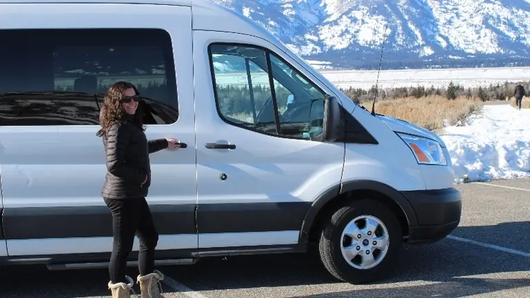Tour van in the Tetons Tour van in the Tetons