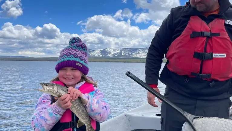 Young angler in Yellowstone Young angler in Yellowstone