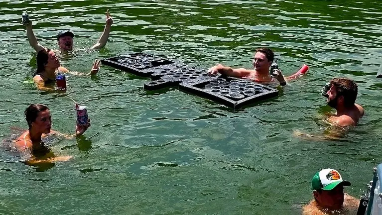 Customers Enjoying Battleship Beerpong