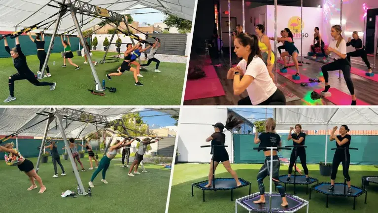 TRX, trampoline fitness, stretching