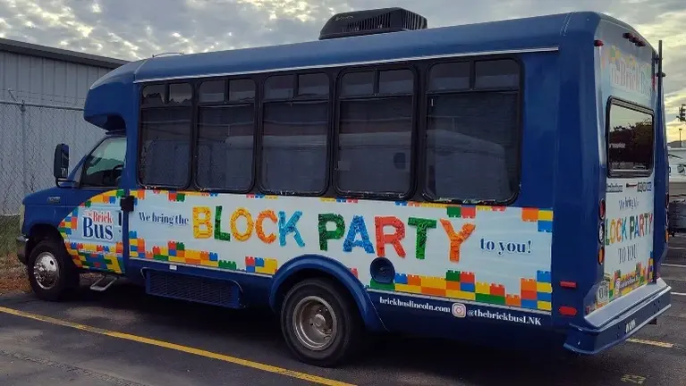 Exterior photo of the Brick Bus. Please inquire for additional photos.