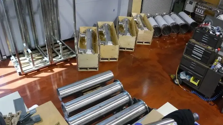 Components awaiting assembly Components awaiting assembly