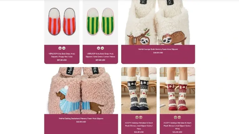 Website Slippers Page