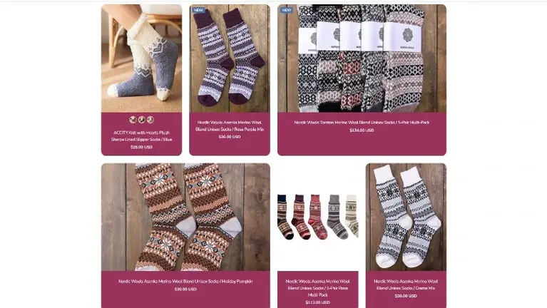 Website Socks Page