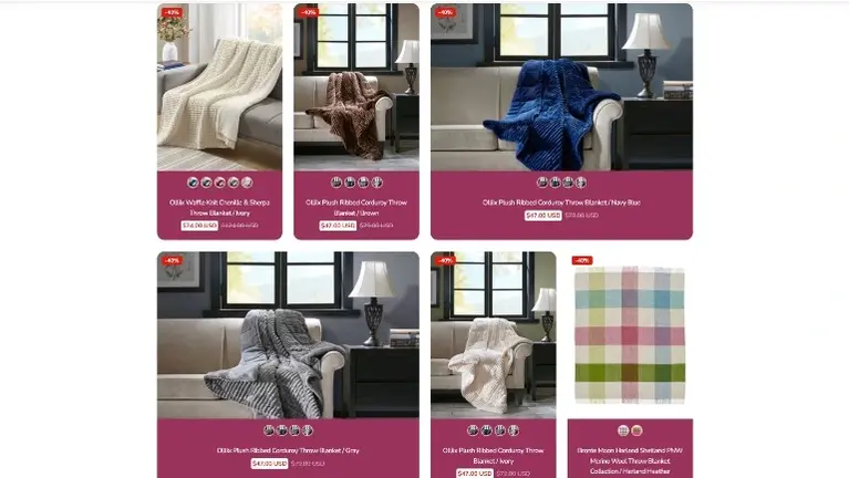 Website Blankets Page