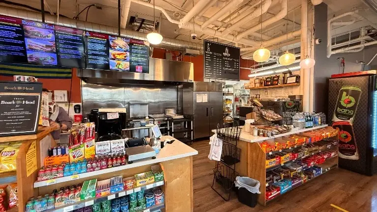 offering sandwiches, grill, coffee station