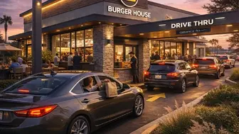 National Fast Food Burger Franchise- Drive-thru restaurant