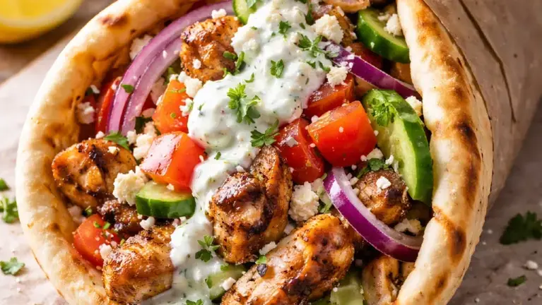 Delicious Greek gyro with crispy fries at a Greek Restaurant for sale in Bellevue, WA CBD Delicious Greek gyro with crispy fries at a Greek Restaurant for sale in Bellevue, WA CBD