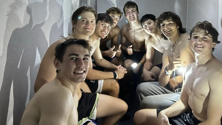 High School Boy's Team enjoying Recovery/Rejuvenation Treatment