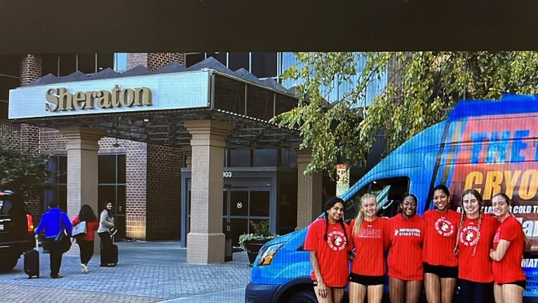 North Eastern Univ. Volley Ball Team as Visitors an no access to the school's Training Facility for Ice Baths