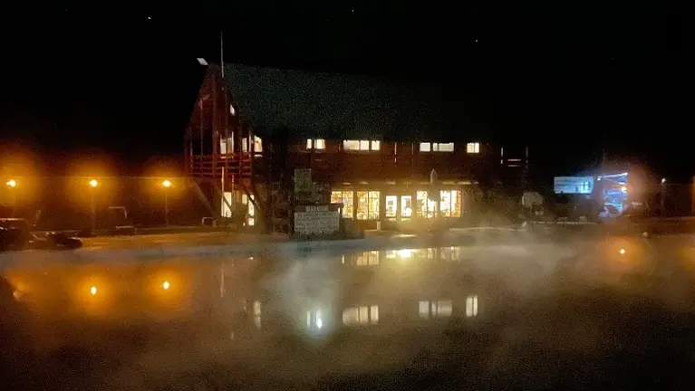 Pool & Store at night