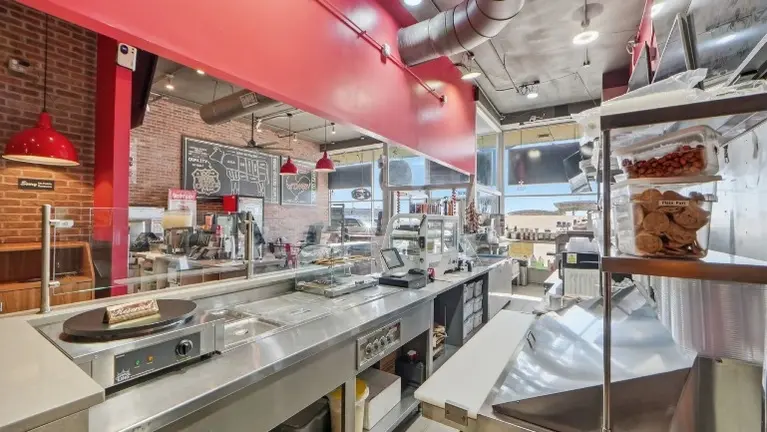 View from behind one of the counters