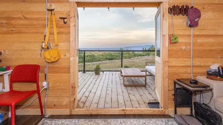 Cabin double doors / View