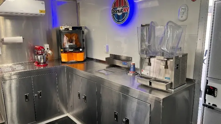 Interior prep and beverage station setup Interior prep and beverage station setup