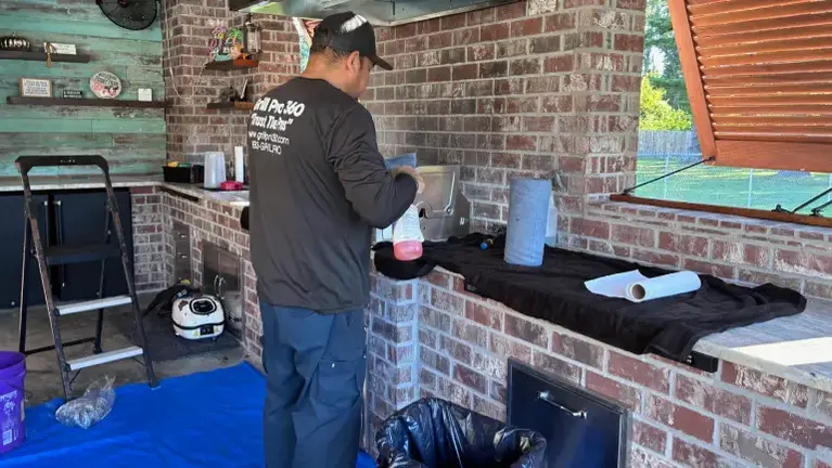 Documented service process with protective setup and repeatable systems in place, reflecting professional standards and operational efficiency.