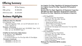 Fire Inspection Business w/ State and multiple City licenses