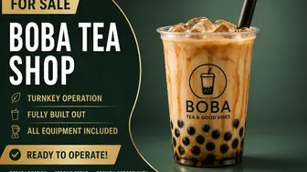Beautifully Built Out Boba Tea Shop