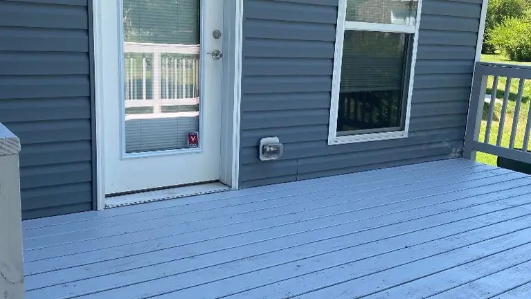Deck prepped and stained