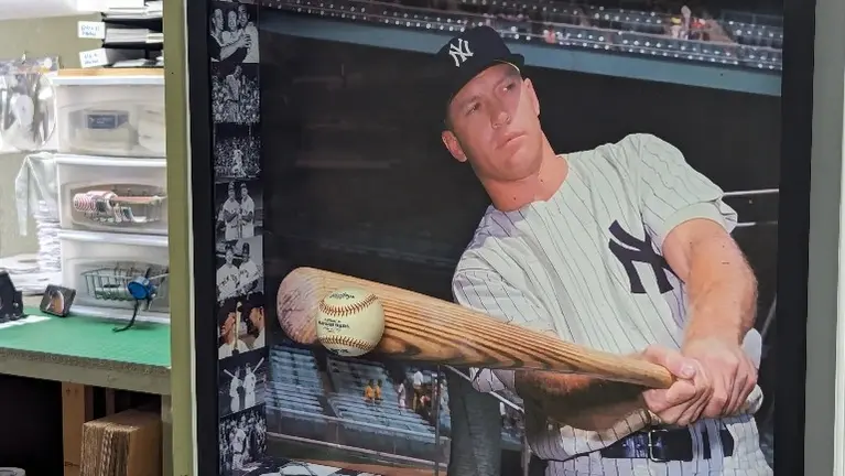 Unique unconventional way to display a baseball