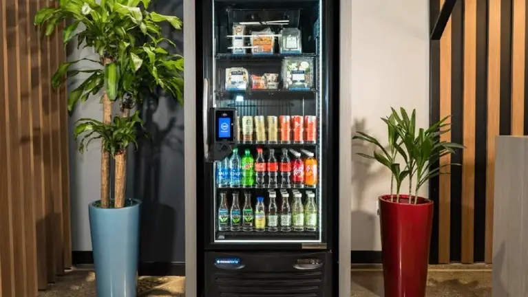 Smart cooler placed in premium amenity space