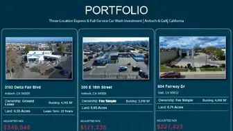 3-Location California Car Wash Portfolio — $744K NOI, 11% Cap