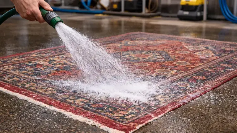 Deep cleaning system designed for delicate, high-value rugs