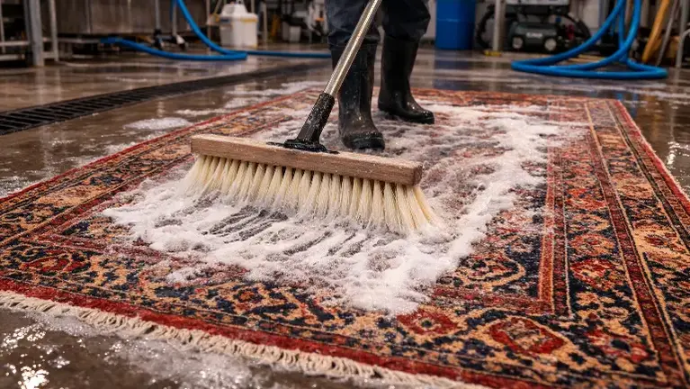 Specialized rug washing workflow