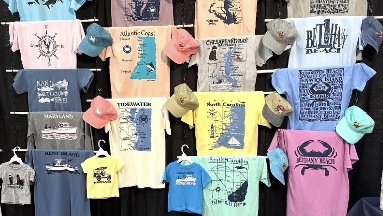 Shirt display at trade show Shirt display at trade show