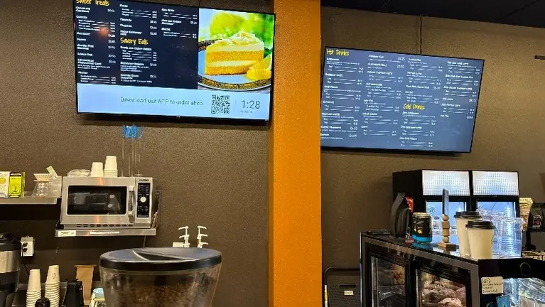 Two bright menu boards make it easy 