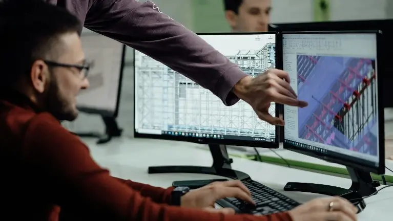 Engineer using laptop Engineer using laptop