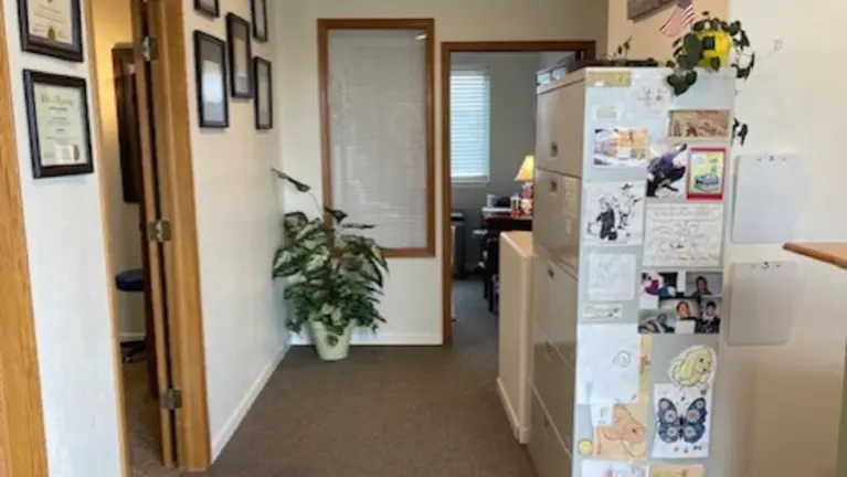 3 tx rooms, reception, office, kitchen, bathroom, storage. Handicap accessible.